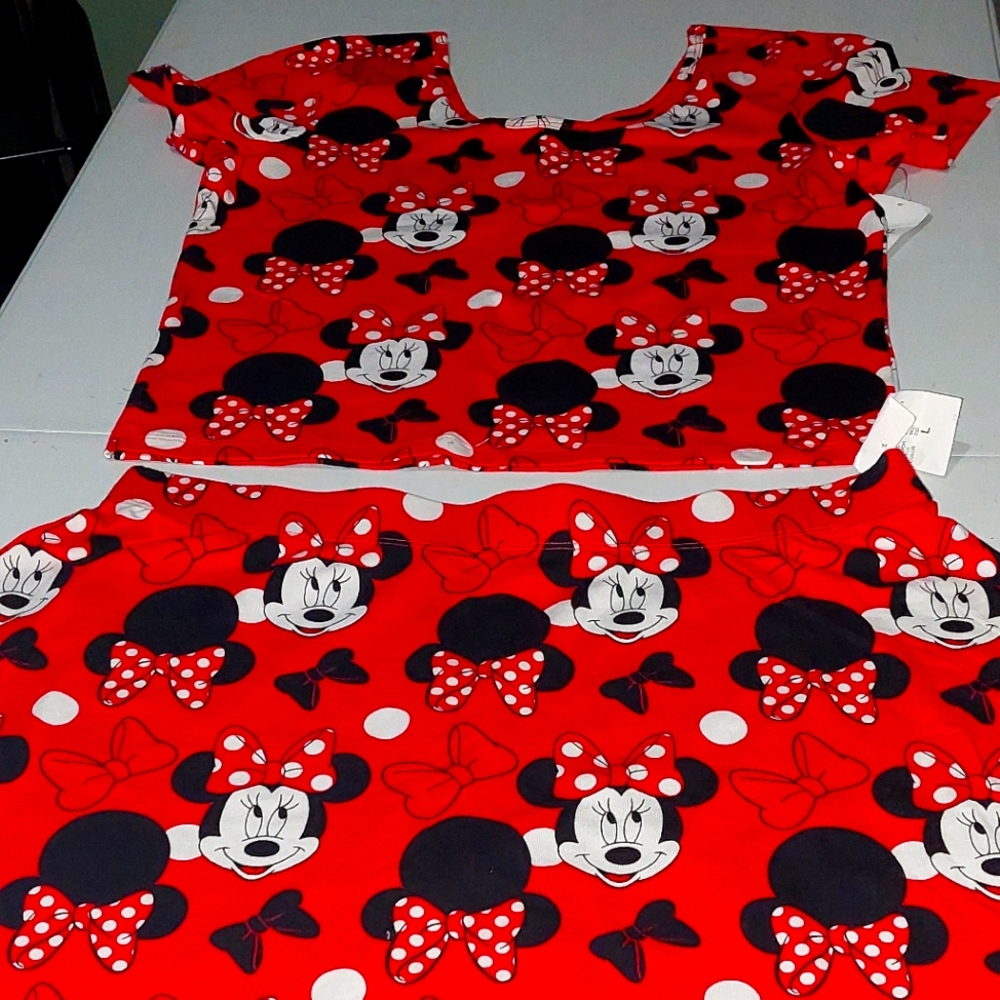 Disney Mini Mouse set skirt crop top